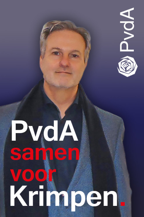 Coen Derickx lijstaanvoerder gemeenteraadverkiezingen PvdA Krimpen